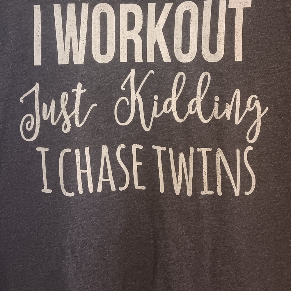 Navy Graphic Tee- I work Out- Short Sleeve - Picture 2 of 4